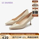 萊爾斯丹[博主推薦]職場(chǎng)通勤細高跟皮鞋女真皮單鞋婚鞋71012 淺褐色 TPK 36