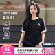 駱駝純棉T恤女2025春夏休閑簡(jiǎn)約三條杠微寬松純棉短袖上衣男 N056A，幻影黑/無(wú)際白 ，中性【微寬版】 L