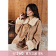 謎秀牛角扣毛呢外套女2025秋冬新款韓系復古寬松保暖夾棉大衣 可可黃 厚款 L
