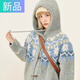 妃奧絨灰色費爾島牛角扣連帽加厚針織開(kāi)衫毛衣外套女秋冬慵懶風(fēng)復古上衣 海島藍 M