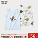 瑁恩·瑁愛（Mn·Mo）夏款男童純棉小背心無(wú)袖寶寶護(hù)肚背心打底兒童大童內(nèi)穿 恐龍家園(淺藍(lán)/米白) 冰川棉夏款2件 140 適合身高約130cm