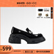 GG-CC【幸運降臨】春季新款時(shí)尚厚底樂(lè )福鞋女蝴蝶扣飾小皮鞋G25U6133 黑色 36