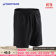 迪卡儂運動(dòng)短褲夏季男透氣寬松三分褲棉滌短褲純色健身短褲M(mǎn)SGS_ 黑色基礎款 L