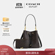 蔻馳（COACH）奧萊女士經(jīng)典標志ROWAN水桶包單肩斜挎包旅行百搭 IM/胡桃木色/黑色