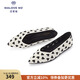 MALOVE MZ王妃鞋2025新款?lèi)?ài)心舒適平底鞋淺口尖頭單鞋女工作鞋 白+黑（腳寬建議拍大一碼） 37