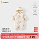童泰（TONGTAI）嬰兒連體衣冬季純棉夾棉寶寶衣服兒童連帽哈衣爬服外出抱衣 黃色 90cm