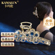 卡瑪倫輕奢發(fā)夾水鉆抓夾女高端2025新款發(fā)卡發(fā)飾鯊魚(yú)夾生日禮物送女友 百合花藍色-品牌禮盒