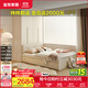 全友家居奶油風(fēng)榻榻米小戶(hù)型多功能床帶衣柜書(shū)柜組合一體臥室儲物床 1.5m床+四門(mén)衣柜+床墊（無(wú)邊柜/搭架）