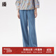 播春夏季新款拉鏈門(mén)襟文藝通勤高腰牛仔闊腿褲女DDQ2KD5106 B59牛仔藍 M