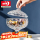 青蘋(píng)果歐式玻璃糖缸糖果罐儲物罐水果果盤(pán)果斗6.3英寸