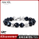 AWNL須彌星辰北歐M隕石手鏈男手串小眾輕奢時(shí)尚飾品送男友生日禮物 鷹眼石 L碼 推薦手圍16-17CM