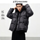 太平鳥(niǎo)男裝 【95%進(jìn)口鴨絨】連帽羽絨服冬面包服防寒短款排骨外套 15D暗影黑(闊型)第三批 L