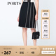 PORTS寶姿  新品商場同款女裝百搭撞色壓褶半身裙LN8S008KWB008 黑色 XS (2)