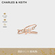 CHARLES&KEITH25秋新品四葉草系列鑲鉆閉口戒指配飾生日禮物CK5-31470143 Rose Gold玫瑰金色 M