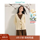 茵曼（INMAN）2025秋冬女裝新款新中式復古麻花毛衣開(kāi)衫季流蘇牛角扣寬松外套 淺米杏 M