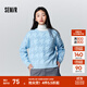 森馬毛衣女冬寬松時(shí)尚氣質(zhì)圓領(lǐng)針織衫優(yōu)雅千鳥(niǎo)格套頭衫女裝內搭 藍色調00388 M