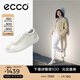 愛(ài)步（ECCO）板鞋女 軟底輕盈耐磨百搭牛皮德訓休閑鞋 柔酷零點(diǎn)220253 HL 白色/灰白色22025352292 37