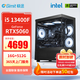 極途（Gimit）i5 12400F/13400F/12600KF/14600KF/5050/4060Ti/5060Ti顯卡游戲電競臺式機電腦主機DIY組裝機 配三13400F丨16G丨5060/B5