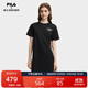 FILA 斐樂(lè )官方女子針織連衣裙2025秋季時(shí)尚休閑舒適拼接T恤裙