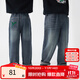 茵曼（INMAN）童裝男童牛仔褲后袋刺繡25秋季中大童男孩時(shí)尚彈力休閑長(cháng)褲 牛仔藍 140