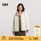 森馬（Semir）外套女冬季夾棉仿麂皮仿羊羔毛拼接寬松連帽簡(jiǎn)約慵懶復古夾克 白色調00311 L