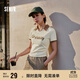 森馬（Semir）POLO衫女短款小心機撞色夏季復古字母緊身套頭衫109324115006