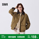 森馬（Semir）外套女燈芯絨翻領(lǐng)寬松chic女士秋拼接格紋夾克工裝風(fēng)101524108018