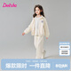 笛莎童裝女童套裝2025春裝女寶時(shí)尚運動(dòng)長(cháng)袖束腳褲套裝 米白 140