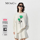 MO&Co.【美麗諾綿羊毛】玫瑰花絨毛刺繡毛衣慵懶風(fēng)設計上衣女 米白色 S 160