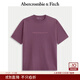 Abercrombie & Fitch男裝25秋新款美式復古棉質(zhì)寬松字母LOGO圓領(lǐng)短袖T恤175-5430 紫紅色 S (175/92A)