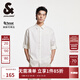 杰克·瓊斯（JACK&JONES）25年男裝七分袖襯衫男士夏季薄款柔軟高端短袖襯衣休閑寬松外穿 A06雪白色 M