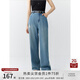 自巧小個(gè)子直筒破洞牛仔褲女2024夏季新款長褲高腰顯瘦闊腿褲子 牛仔藍(lán) XS (2碼)