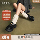 他她（TATA）邢菲同款偵探家英倫厚底樂(lè )福鞋女鞋小皮鞋單鞋秋7OL29CA4 7OL29CA4黑色（一腳蹬款） 37