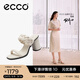 愛(ài)步（ECCO）涼鞋女 夏季方頭一字帶優(yōu)雅媽媽女士單鞋高跟涼鞋 雕塑233303 石灰色23330301378 37