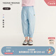 Teenie Weenie小熊童裝25年夏季新款女寶寶寬松荷葉邊燈籠褲 藍色 100 cm
