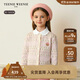 Teenie Weenie小熊童裝25新款秋冬女童寶寶提花針織開(kāi)衫毛衣 米白色 140cm
