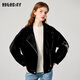 軒日（HIGH DAY）HIGHDAYhighday軒日春秋翻領(lǐng)外套女黑色機車(chē)服長(cháng)袖小眾流蘇設計感 黑色 S