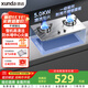 迅達（XUNDA）燃氣灶天然氣灶家用雙灶具臺嵌兩用5.0KW旋流火灶不銹鋼面板一級能效 Q1SA-天然氣