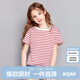 笛莎童裝女童短袖2025夏季中大童休閑條紋圓領(lǐng)T恤上衣 紅條紋 140