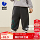 迷你巴拉男童女童新款褲子搖粒絨寬松長(cháng)褲【蹦蹦褲】2025秋冬新款 中灰20410 90