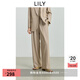 LILY2025秋新款女裝老錢風(fēng)經(jīng)典簡(jiǎn)約單褶垂感通勤直筒褲休閑褲西褲 716淺卡其 XL