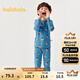 巴拉巴拉寶寶保暖內衣套裝秋冬加厚保暖兒童秋衣秋褲男童女童打底睡衣 藍咖色調00385 110
