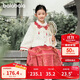 巴拉巴拉童裝女童馬面裙套裝2024冬裝紅色長(cháng)袖寶寶小童新中式208424104005
