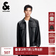 杰克·瓊斯（JACK&JONES）25年男裝秋季外套男款商務(wù)休閑夾克純色PU皮衣通勤多口袋外套上衣 E40黑色 M （175）