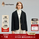 暇步士（Hush Puppies）女裝春新款職場(chǎng)通勤簡(jiǎn)約百搭針織西服外套 188黑色 M