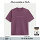 ABERCROMBIE & FITCH男裝25秋新款美式復古棉質寬松字母LOGO圓領短袖T恤KI175-5430 紫紅色 M (180/100A)
