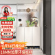 億棵畔入戶(hù)玄關(guān)柜正對入戶(hù)門(mén)隔斷柜奶油風(fēng)客廳金碧莎玻璃鐵藝屏風(fēng)可定制 月兮4 白色長(cháng)100深35高210帶掛鉤