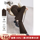百圖betu女裝冬季新款休閑褲高腰燈芯絨坑條喇叭褲褲子女2411T74 咖啡色 L