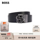 BOSS博斯男士雙B交織字母搭扣雙面腰帶 001-黑色 117cm