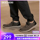 斯凱奇（Skechers）男鞋秋冬一腳蹬樂(lè )福鞋帆布鞋厚底低幫休閑商務(wù)鞋66387 黑色/BLK 42.5